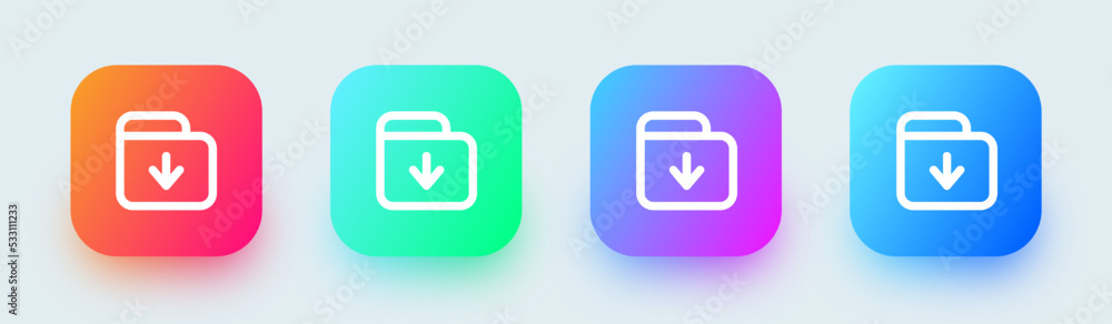 Poster archive line icon in square gradient colors. folder signs vector illustration.