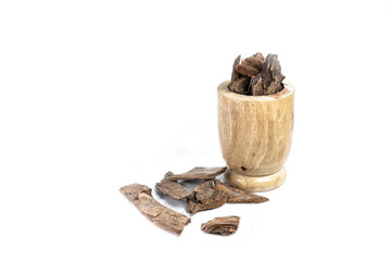 Stereospermum tetragonum or padal isolated on white background