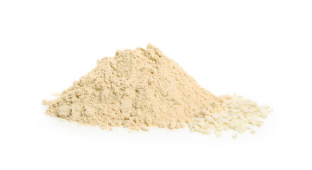 Pile of sesame flour isolated on white