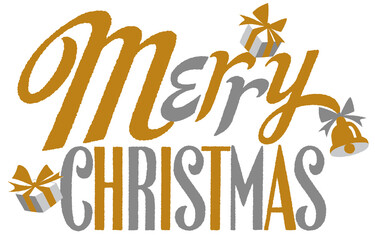 メリークリスマス　オシャレなロゴ文字　金銀