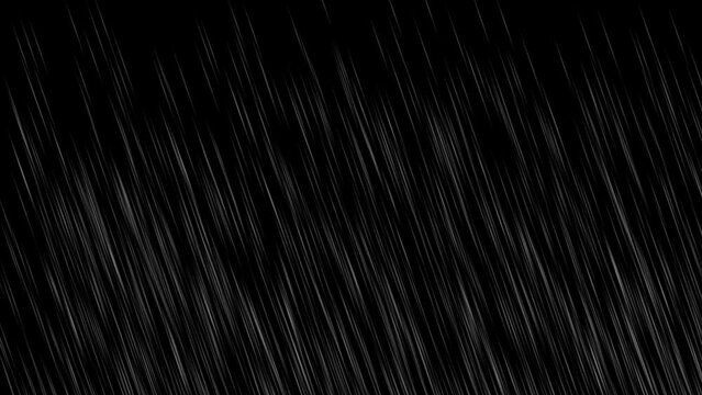 激しい雨のアニメーション動画　背景黒