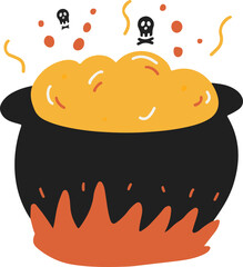 Bubbly Pot Hand Drawn Halloween Illustration