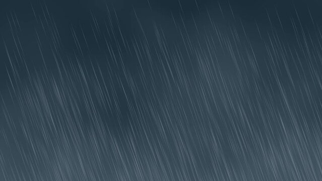 激しい雨のアニメーション動画　背景グレー雨空