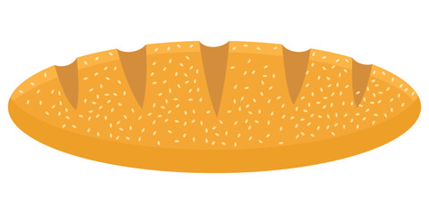 Bread loaf or bread roll flat vector color icon for food apps and websites
