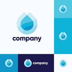 Water drop Logo, vector Aqua droplet