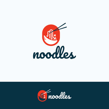 Noodle restaurant and food logo. Chinese noodle logos