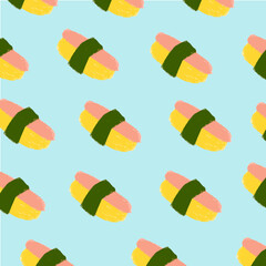 Seamless Pattern: Sushi
Japanese food