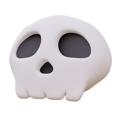Bone skull of Halloween Day isolated white background,3d rendering