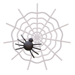 spider and web of Halloween Day isolated white background,3d rendering