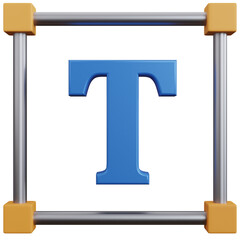 3d rendering the letter T in the box isolated