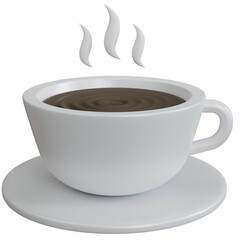 3d rendering delicious hot coffee isolated