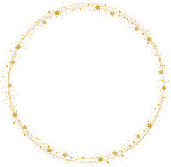 golden star wreath with hand written merry christmas calligraphy