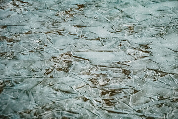 Winter ice texture on a river