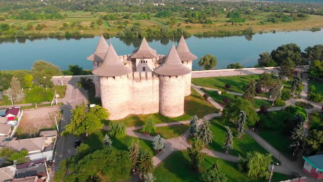 Aerial View Of Medieval Fort In Soroca, Republic Of Moldova.