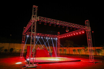 Wedding dance party or dj night empty background zone with light show