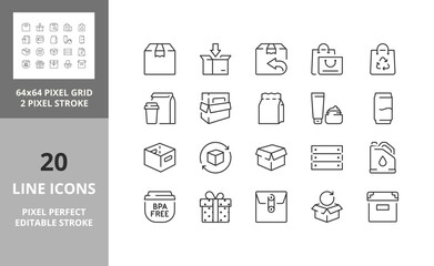 package 64px and 256px editable vector set