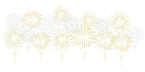 gold and silver fireworks illustration