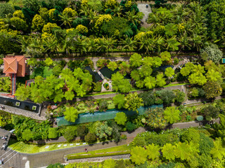 Fototapeta na wymiar Funchal Green Gardens Aerial View. Funchal is the Capital and Largest City of Madeira Island in Portugal. Europe.