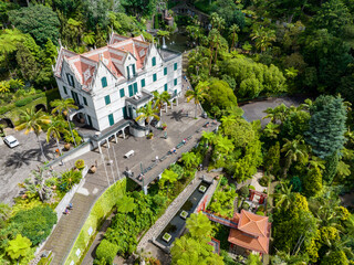 Fototapeta na wymiar Funchal Green Gardens Aerial View. Funchal is the Capital and Largest City of Madeira Island in Portugal. Europe.