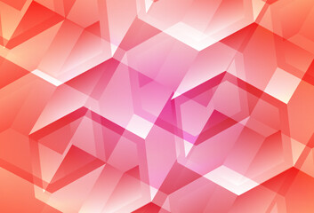 Light Pink vector backdrop with hexagons.