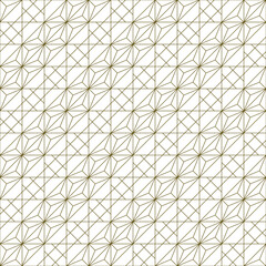 Seamless traditional Japanese ornament Kumiko.Golden color lines.