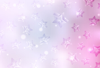 Light Pink vector texture with beautiful stars.