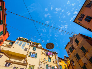 Genoa city sights with architecture