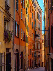 Fototapeta na wymiar Genoa city sights with architecture