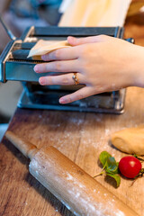 Selbstgemachte leckere Nudeln eine Nachaufnahme