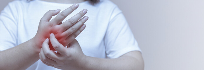 woman scratching the itch on her hands allergic reaction to insect bites, dermatitis, food, drugs....