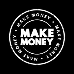 Make Money text stamp, concept background