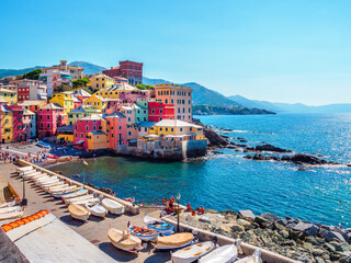 Genoa beach with sights