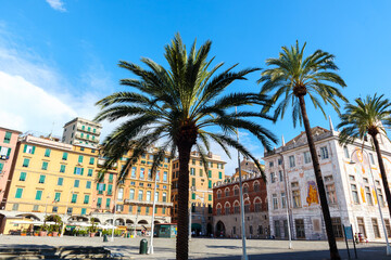 Fototapeta premium Genoa city sights with architecture