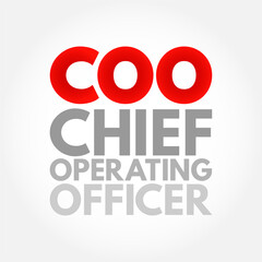 COO Chief Operating Officer - one of the highest-ranking executive positions in an organization, acronym text concept background