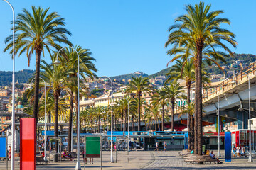 Obraz premium Genoa city sights with architecture