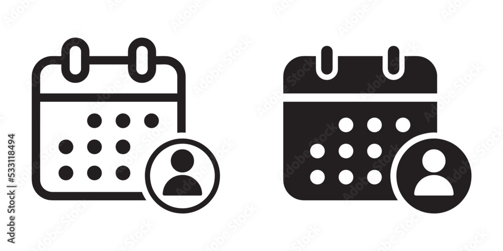 Poster ofvs152 outlinefilledvectorsign ofvs - calendar user contacts vector icon . isolated transparent . a