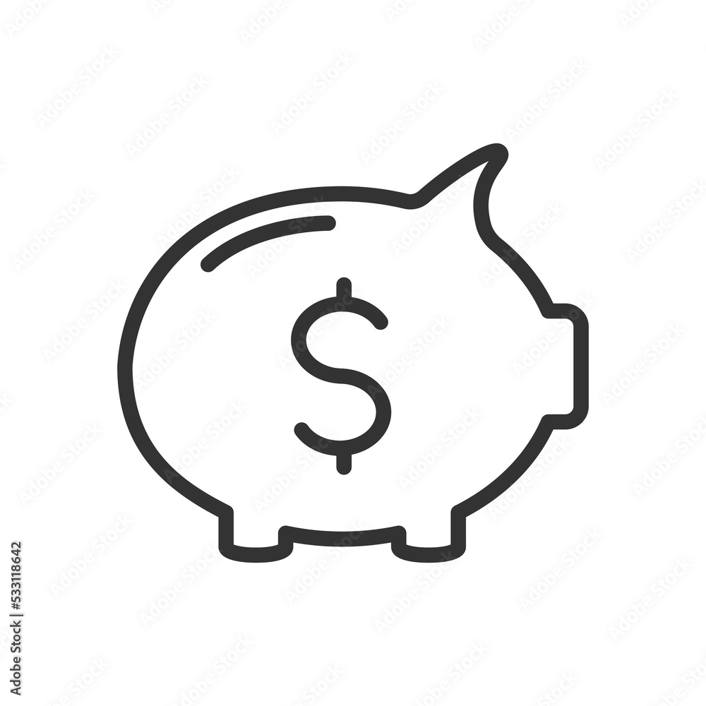 Poster piggybank outline vector icon piggybank stock vector icon for web, mobile app and ui design