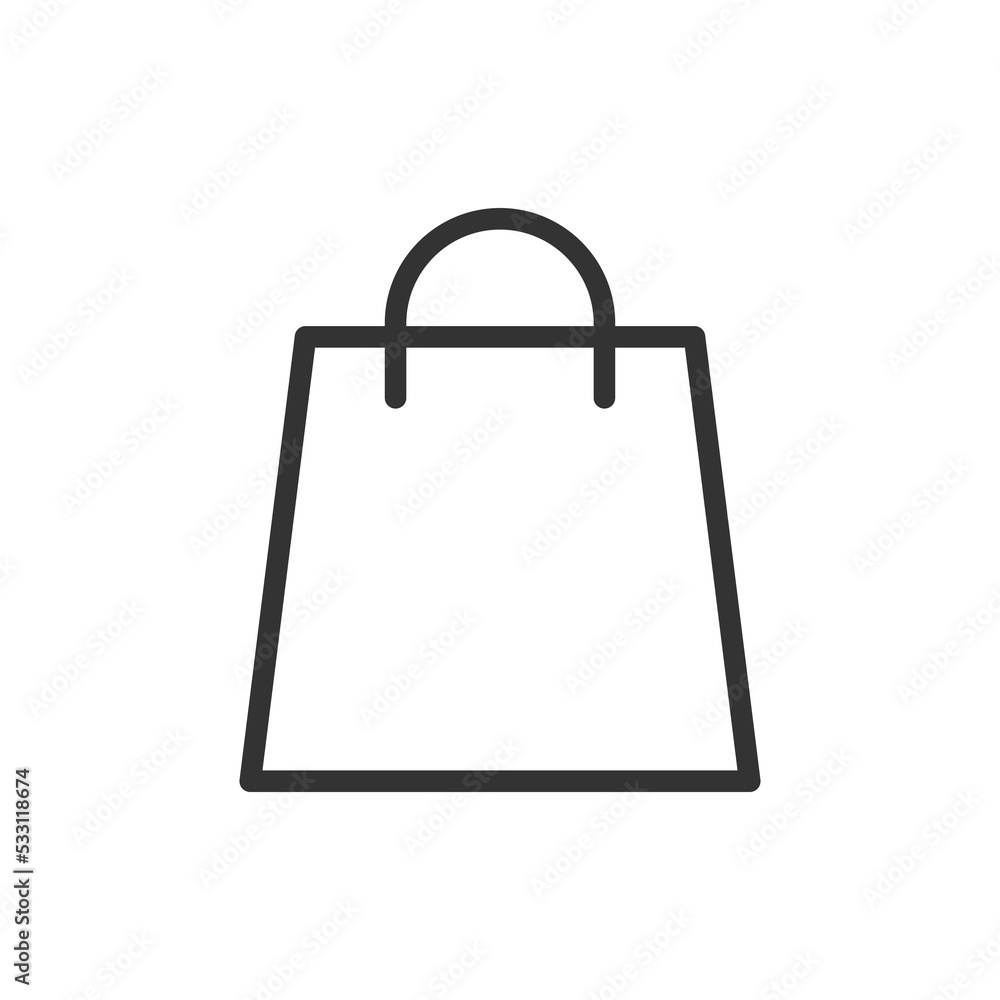 Poster shopping bag outline vector icon shopping bag stock vector icon for web, mobile app and ui design