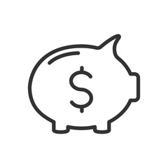 piggybank outline vector icon piggybank stock vector icon for web, mobile app and ui design