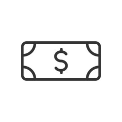 dollar banknote outline vector icon dollar banknote stock vector icon for web, mobile app and ui design