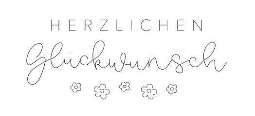 Herzlichen Glückwunsch handlettering mit Hintergrund