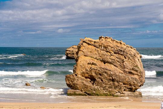A rock in the surf for Biarritz in the South of France