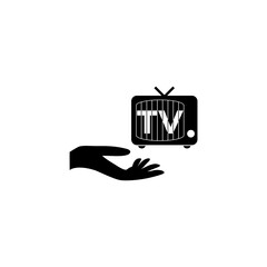 Tv icon, Television symbol isolated on white background