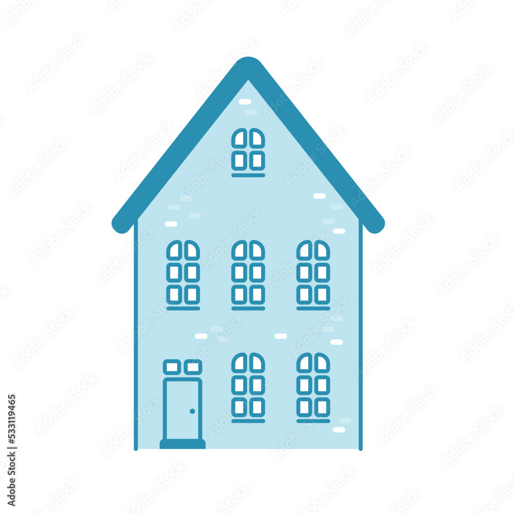 Wall mural Residence building vector illustration (front view).