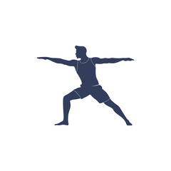 Fototapeta na wymiar Vector illustration of yoga pose. Gymnastics and yoga logo template.