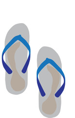 Pair of flip flops, summer time vacation attribute, slippers, shoes, sketch style vector black and white illustration isolated on white background. Hand drawn flip flops, sandals, symbol of summer