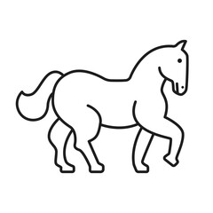 Horse line icon. Monochrome illustration