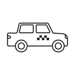 Taxi line icon. Monochrome illustration