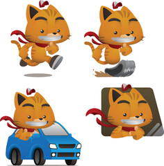 Cat Car Mascot