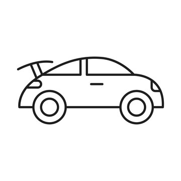 Race car line icon. Monochrome illustration